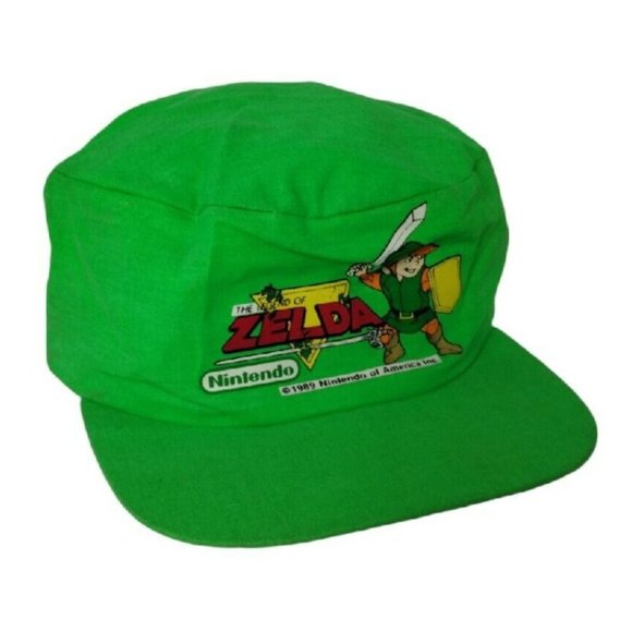 Nintendo Other - Vintage Nintendo The Legend of Zelda 1989 Green Painters Cap Hat Single Stitch